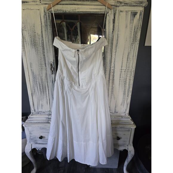 EUC Pilcro Strapless Twofer White Midi Dress - Large - Picture 6 of 6